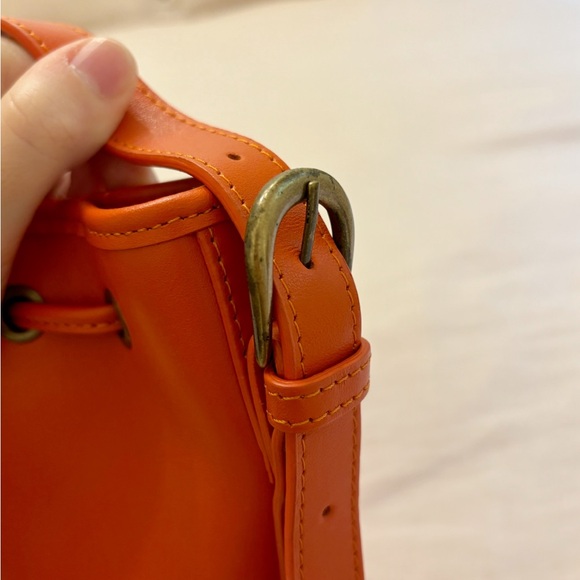 Sezane Farrow Mini Leather Bag NEW Bright Orange Red - Picture 5 of 11